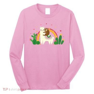 Cute Llama Sloth Love Long Sleeve Shirt