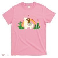 Cute Llama Sloth Love T-Shirt thumb 0