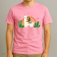 Cute Llama Sloth Love T-Shirt thumb 3