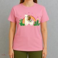 Cute Llama Sloth Love T-Shirt thumb 4