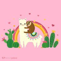 Cute Llama Sloth Love T-Shirt thumb 7
