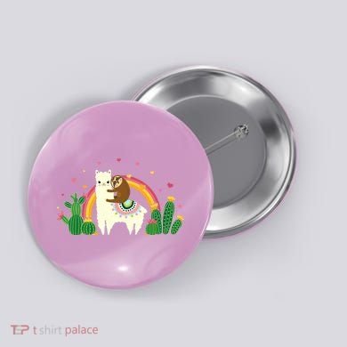 Cute Llama Sloth Love Button