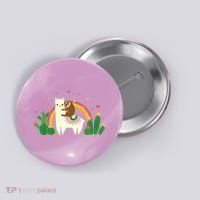 Cute Llama Sloth Love Button thumb 0