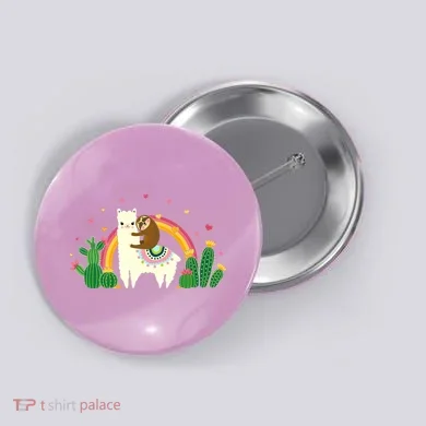 Cute Llama Sloth Love Button