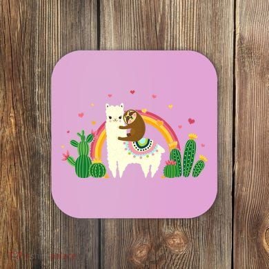 Cute Llama Sloth Love Coaster