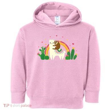 Cute Llama Sloth Love Toddler Hoodie