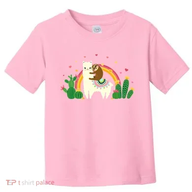 Cute Llama Sloth Love Toddler T-Shirt
