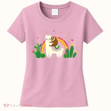 Cute Llama Sloth Love Women's T-Shirt
