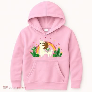 Cute Llama Sloth Love Kids Hoodie