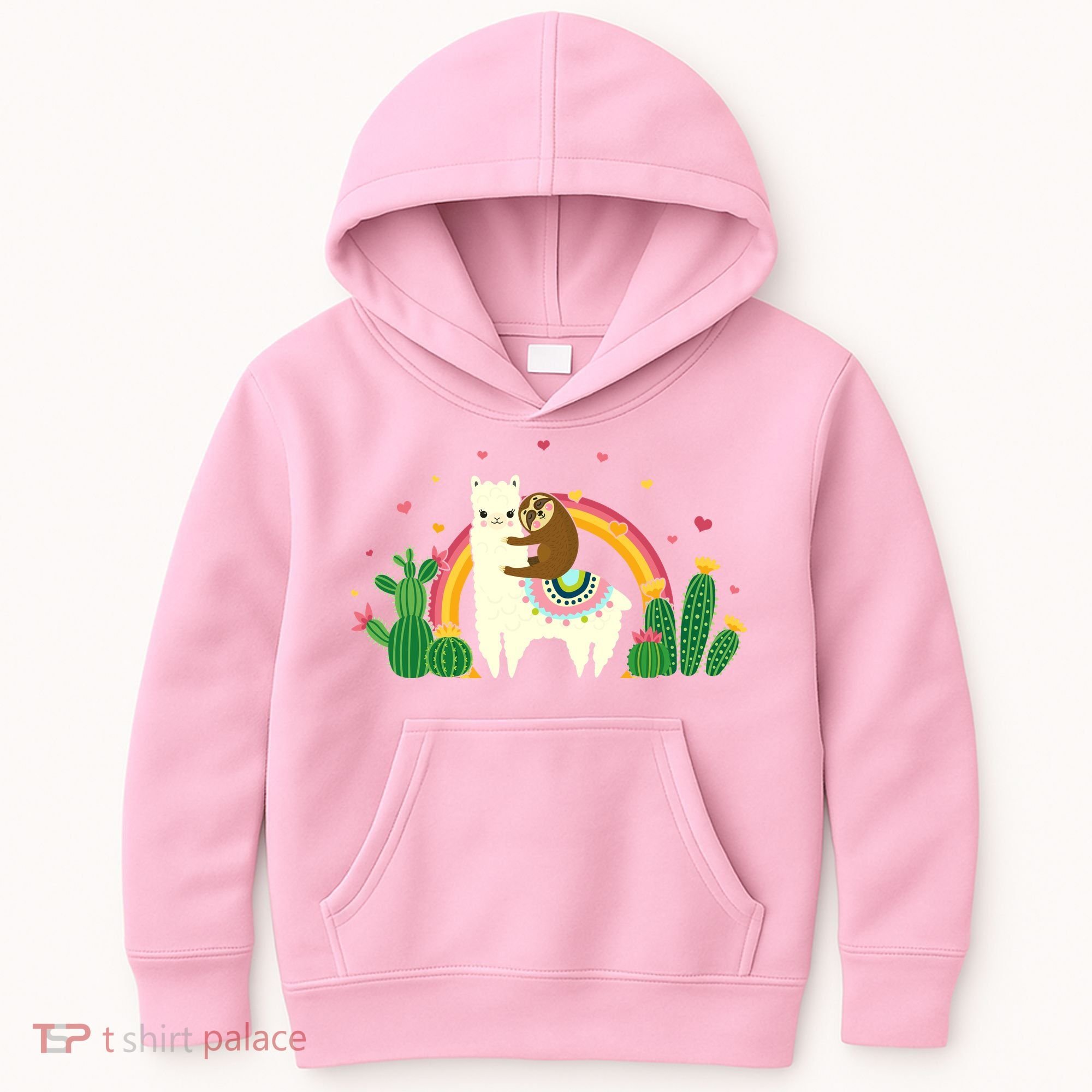 Cute Llama Sloth Love Kids Hoodie