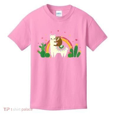 Cute Llama Sloth Love Kids T-Shirt