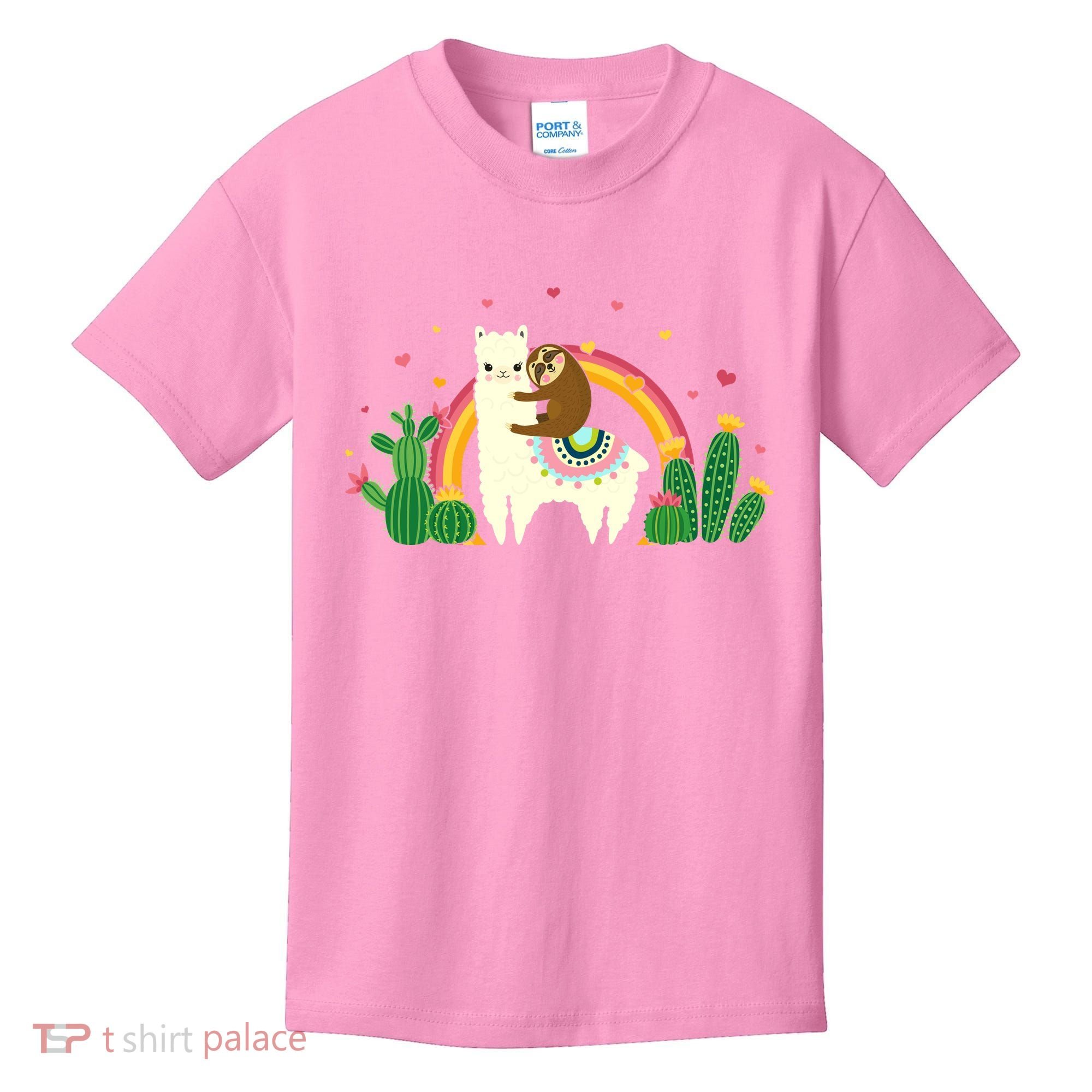 Cute Llama Sloth Love Kids T-Shirt