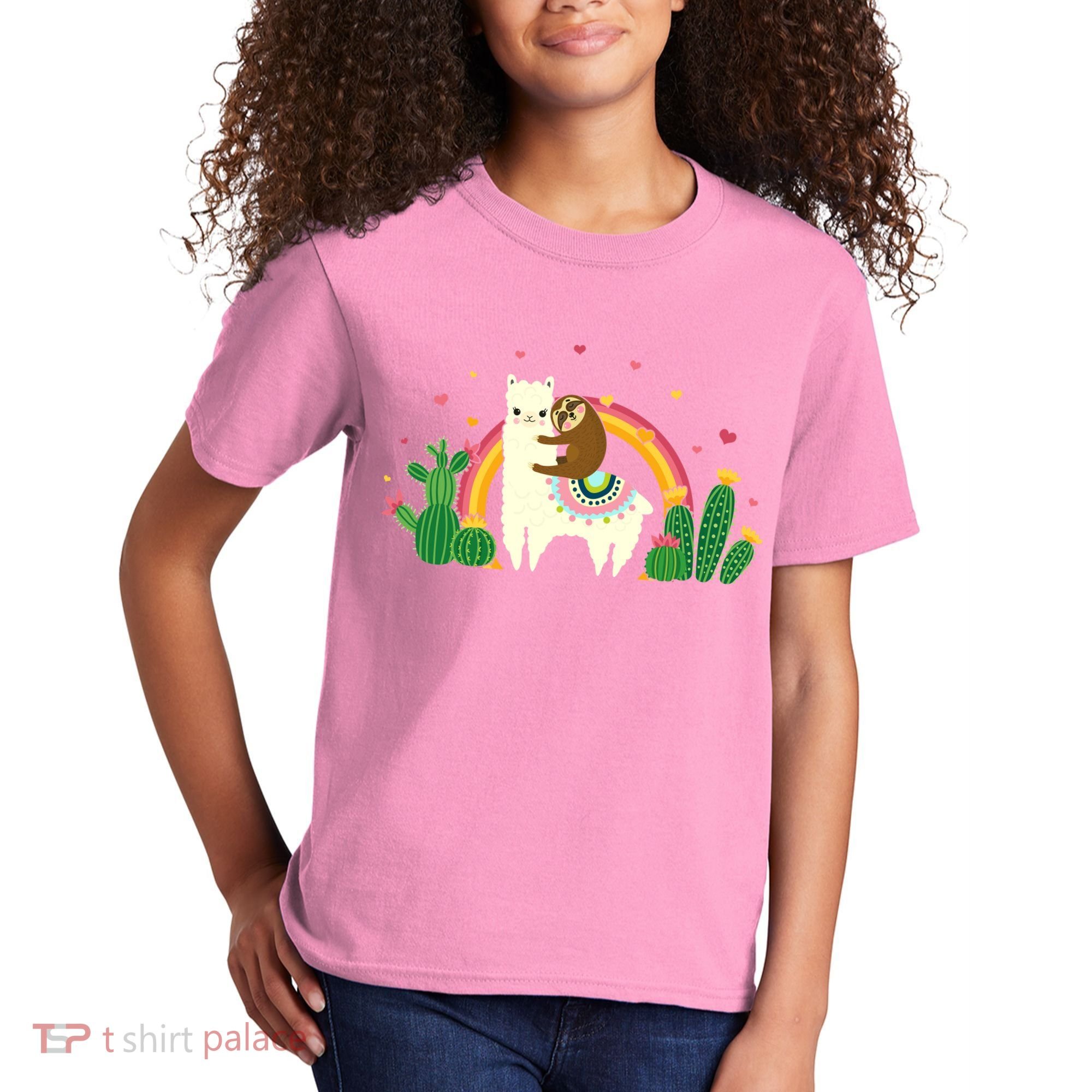 Cute Llama Sloth Love Kids T-Shirt