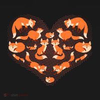 Cute Love Heart Foxes USA-Made Doggie Bandana thumb 2