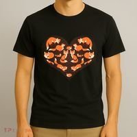 Cute Love Heart Foxes T-Shirt thumb 3