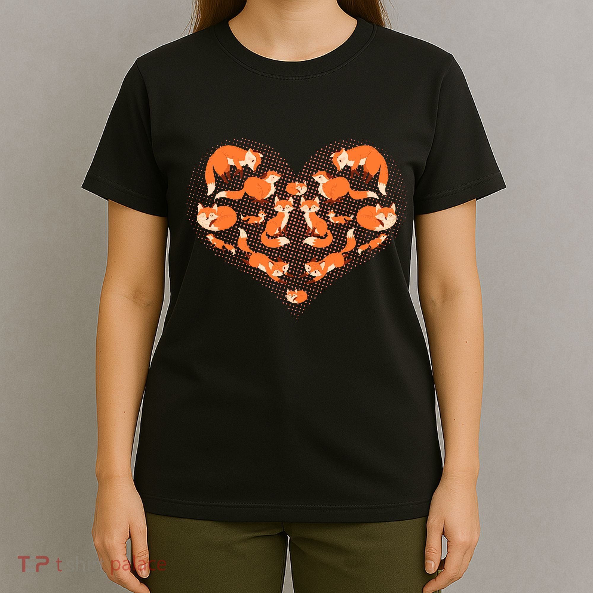 Cute Love Heart Foxes T-Shirt