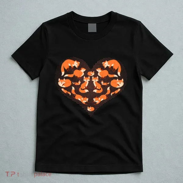 Cute Love Heart Foxes T-Shirt