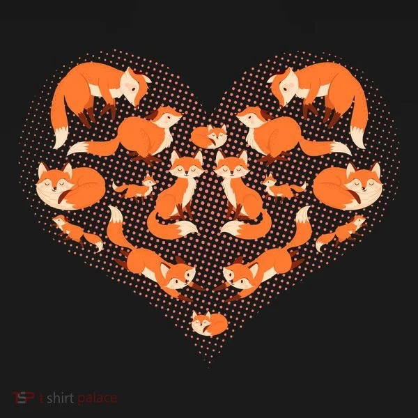 Cute Love Heart Foxes Bucket Hat