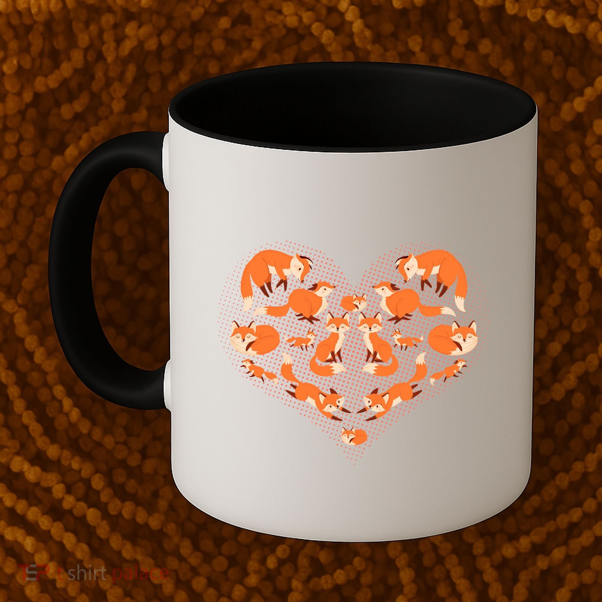 Cute Love Heart Foxes Coffee Mug