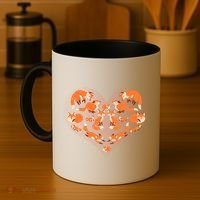 Cute Love Heart Foxes Coffee Mug thumb 4