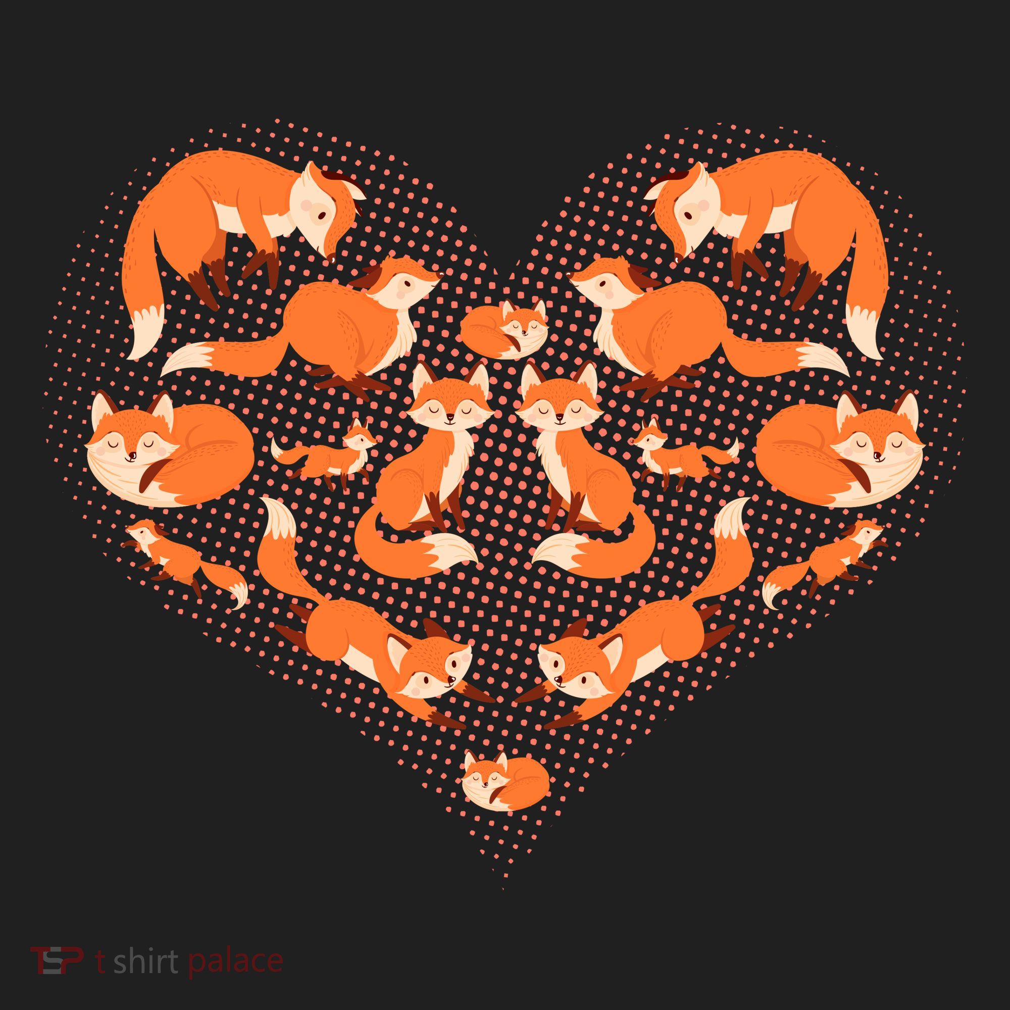 Cute Love Heart Foxes Beanie