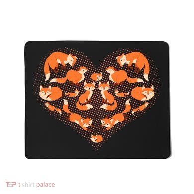 Cute Love Heart Foxes Mousepad