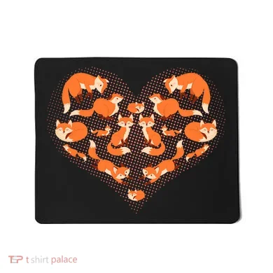 Cute Love Heart Foxes Mousepad