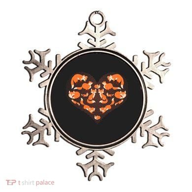 Cute Love Heart Foxes Ornament