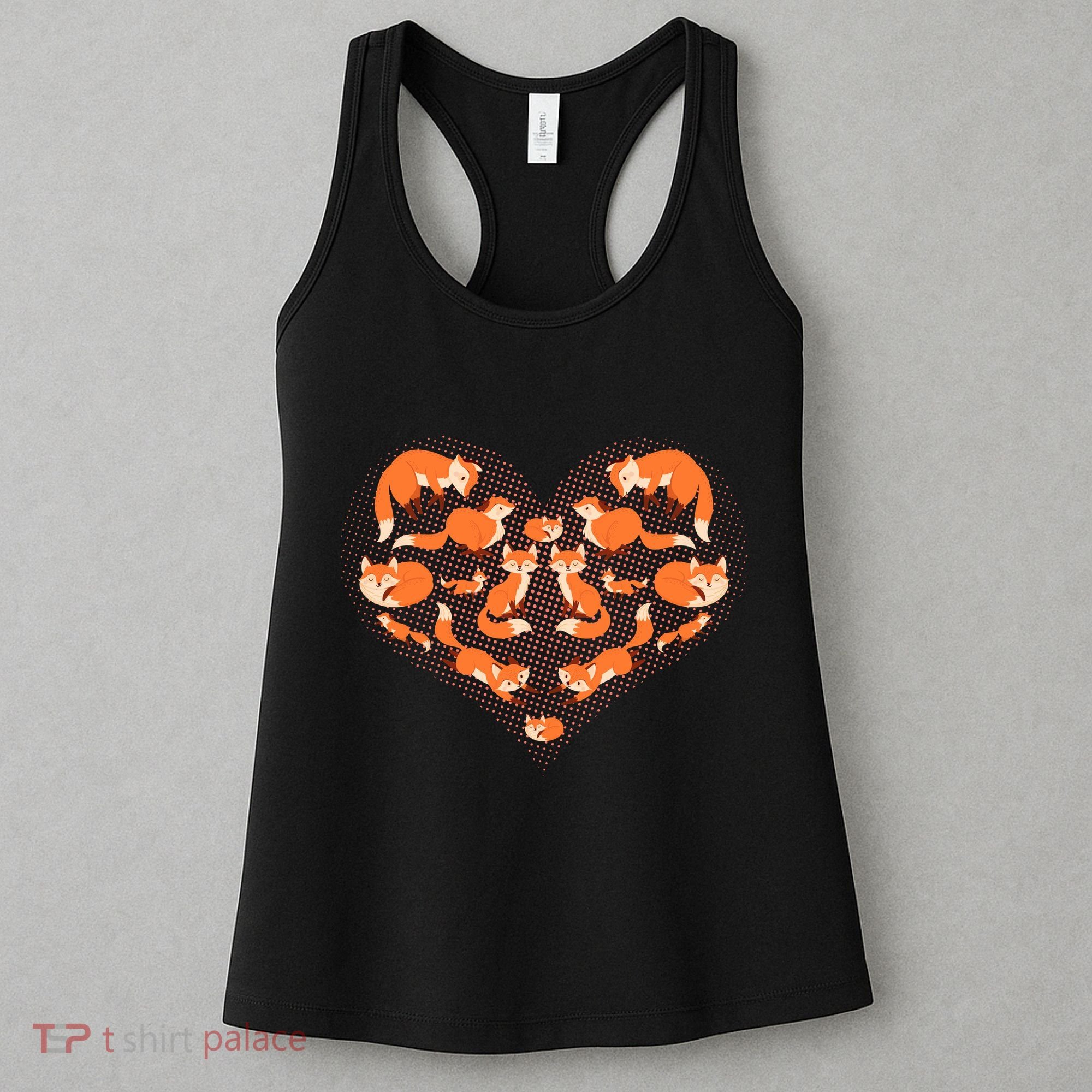 Cute Love Heart Foxes Women's Tank Top