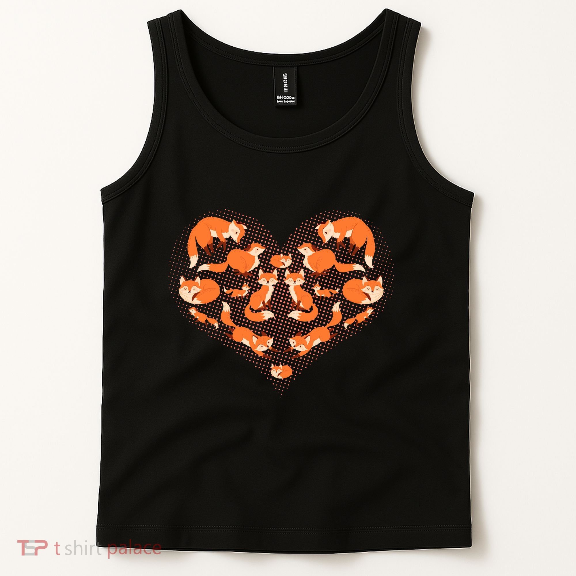 Cute Love Heart Foxes Tank Top