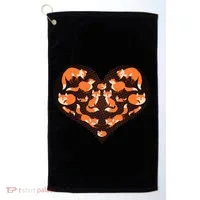 Cute Love Heart Foxes Golf Towel thumb 0