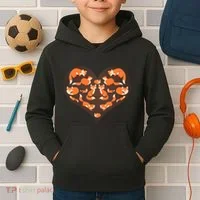 Cute Love Heart Foxes Kids Hoodie thumb 2