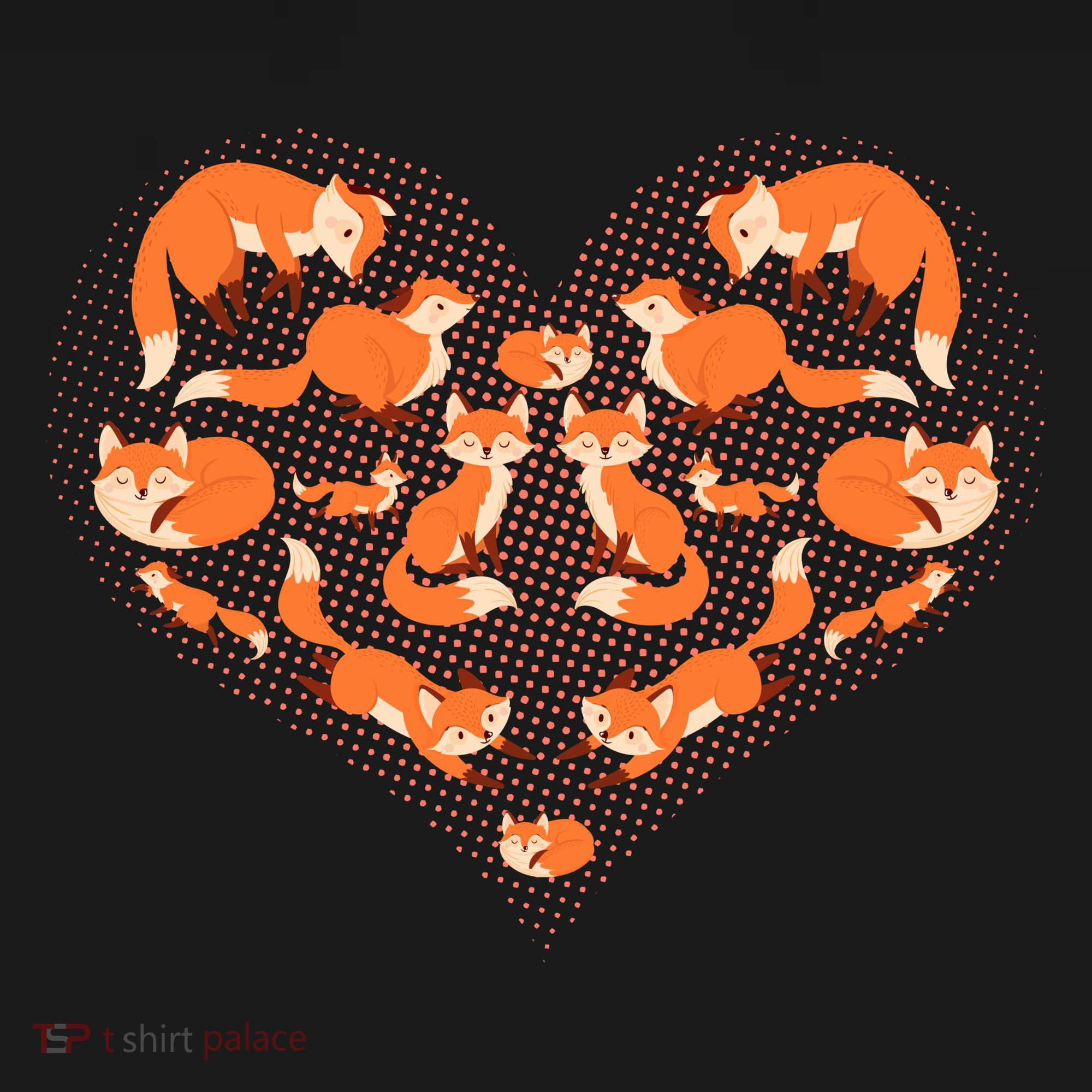 Cute Love Heart Foxes Kids Hoodie
