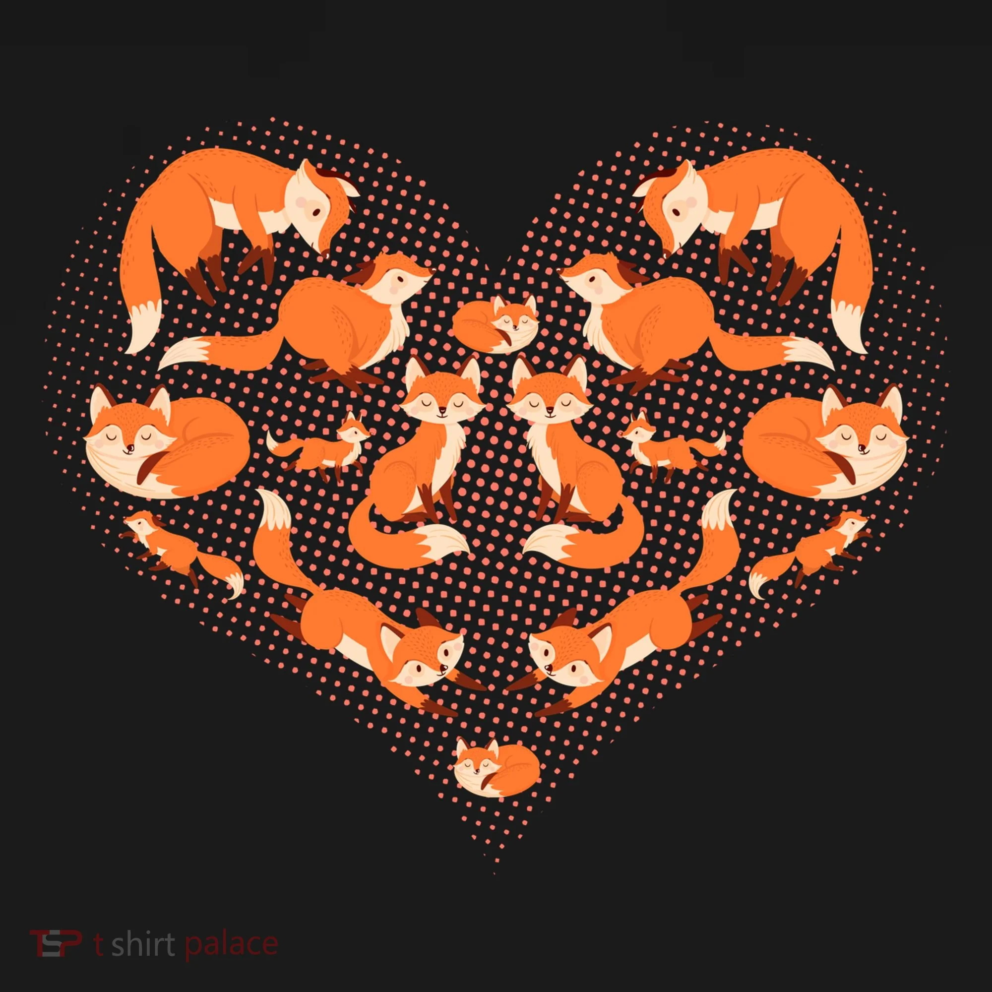 Cute Love Heart Foxes Kids Hoodie