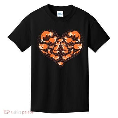 Cute Love Heart Foxes Kids T-Shirt