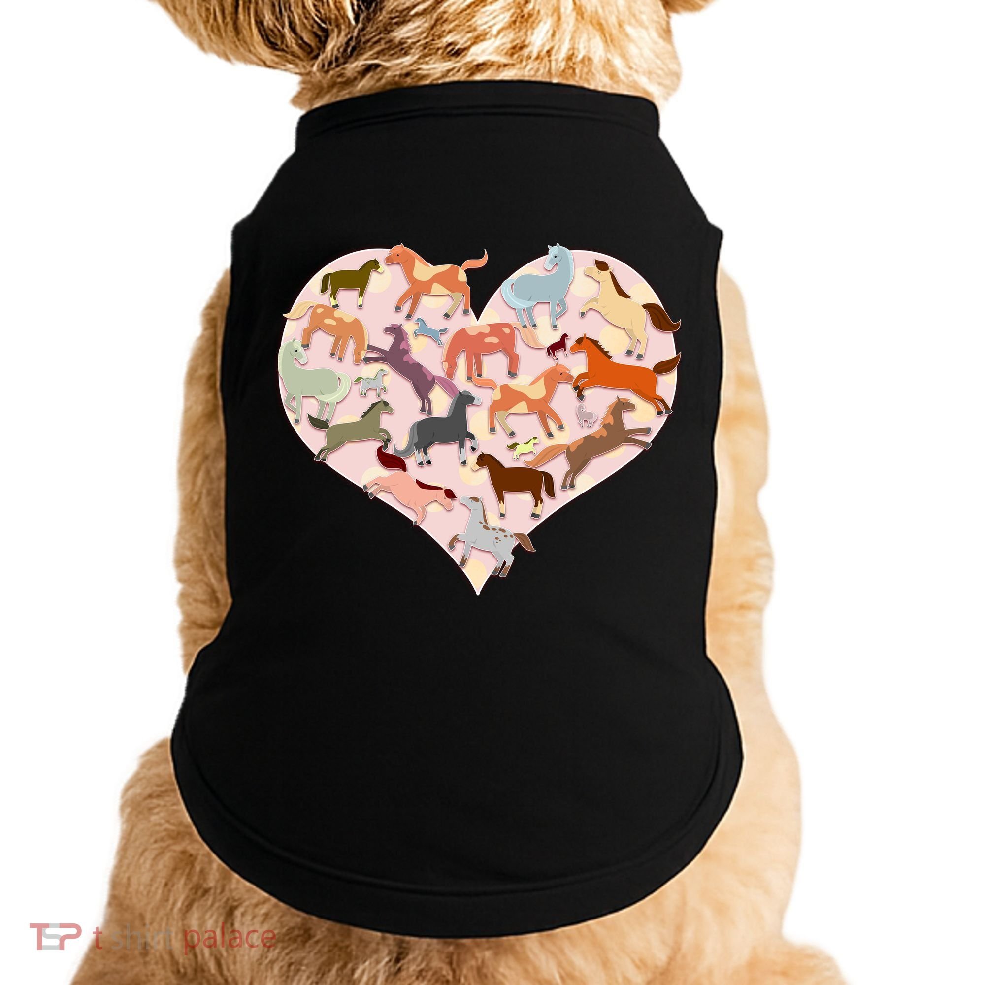 Cute Love Heart Horses Doggie Tank