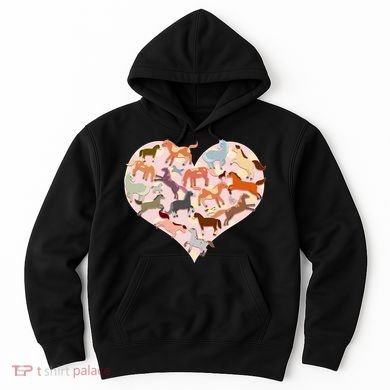 Cute Love Heart Horses Hoodie