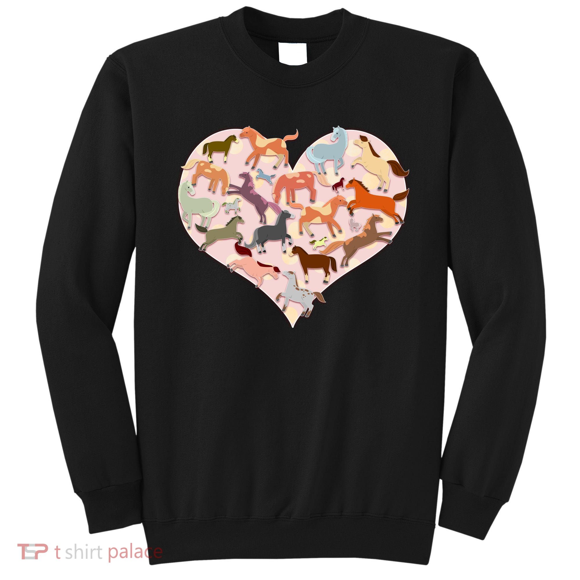 Cute Love Heart Horses Sweatshirt