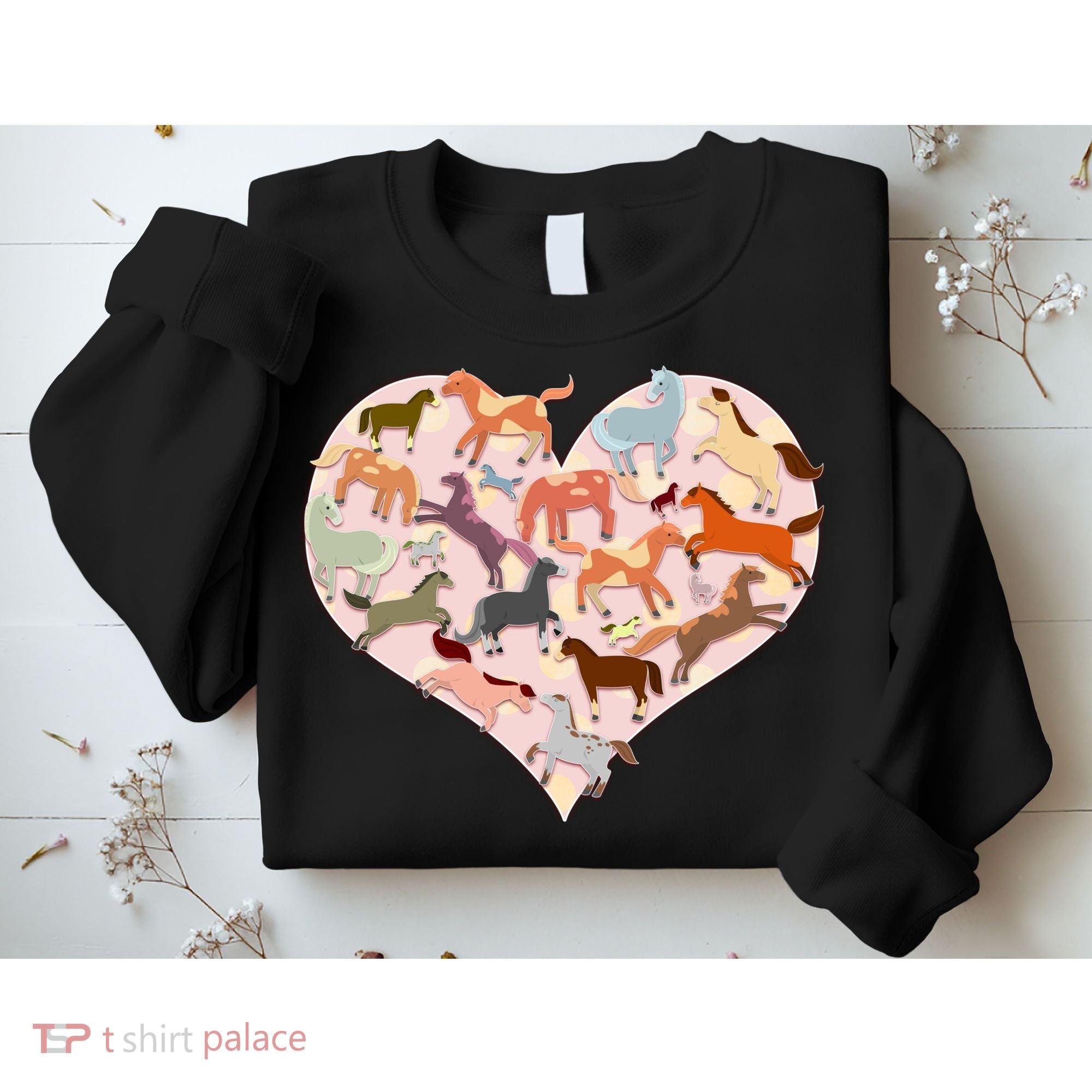 Cute Love Heart Horses Sweatshirt