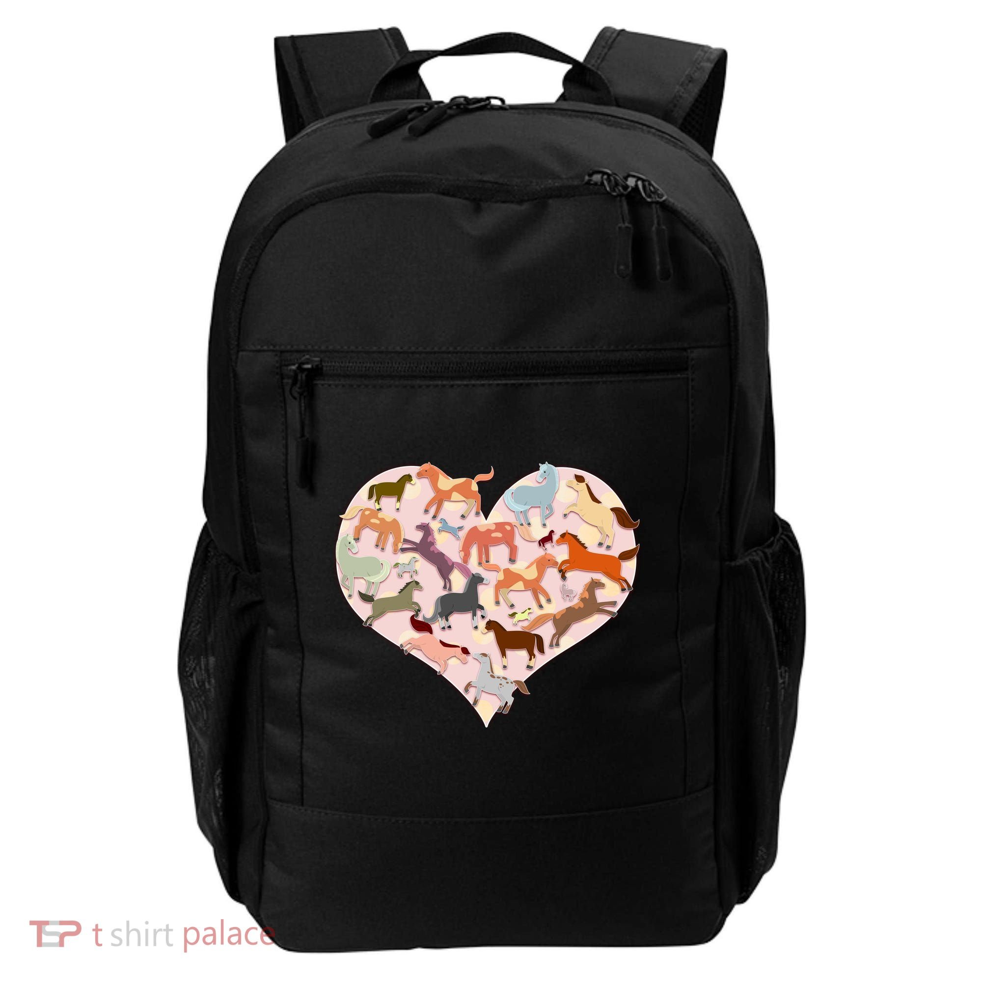 Cute Love Heart Horses Backpack