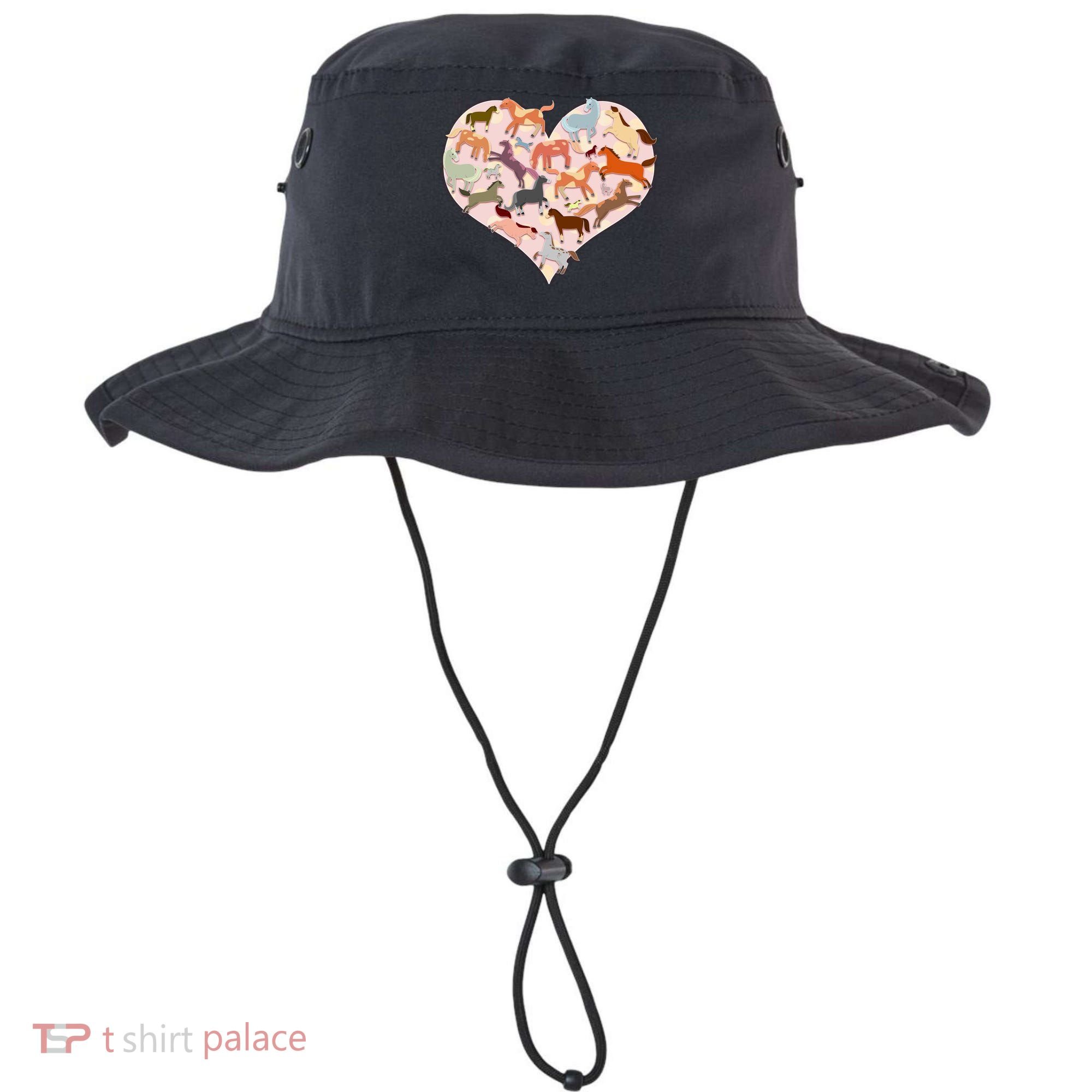Cute Love Heart Horses Bucket Hat