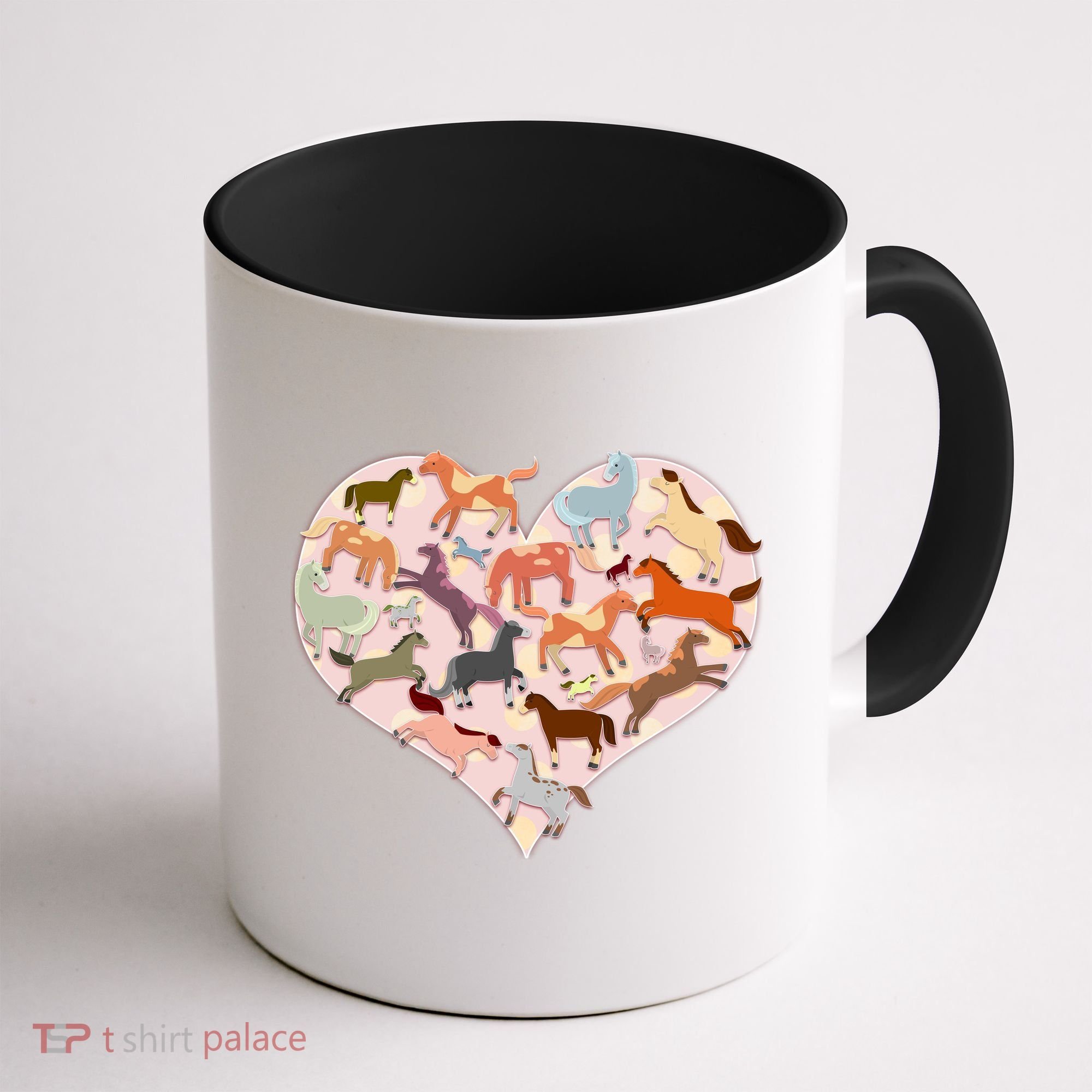 Cute Love Heart Horses Coffee Mug
