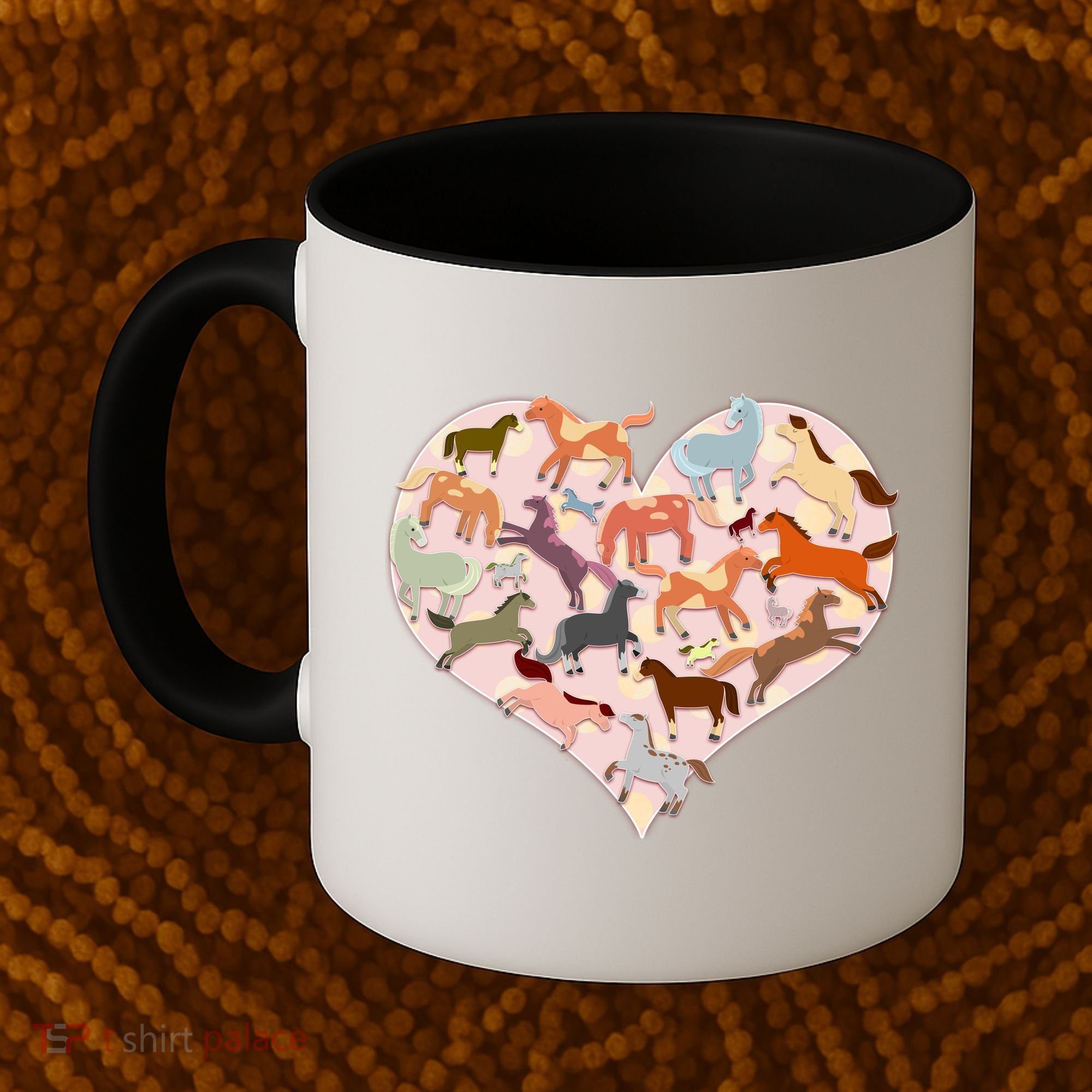 Cute Love Heart Horses Coffee Mug