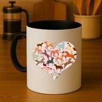 Cute Love Heart Horses Coffee Mug thumb 4