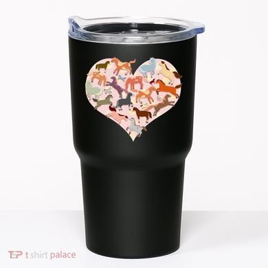 Cute Love Heart Horses Tumbler