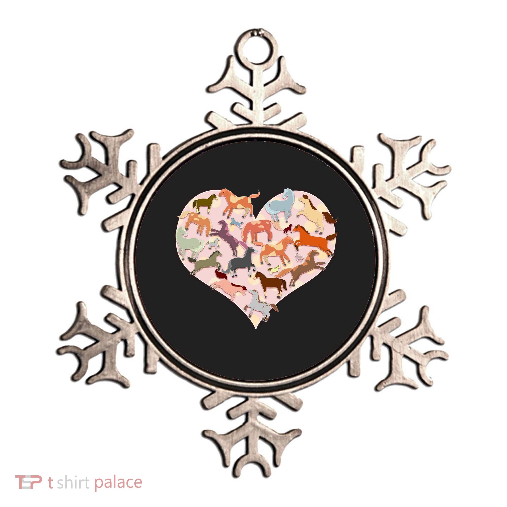 Cute Love Heart Horses Ornament