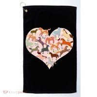 Cute Love Heart Horses Golf Towel thumb 0
