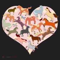 Cute Love Heart Horses Golf Towel thumb 3