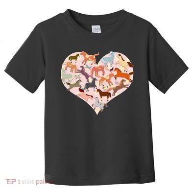 Cute Love Heart Horses Toddler T-Shirt