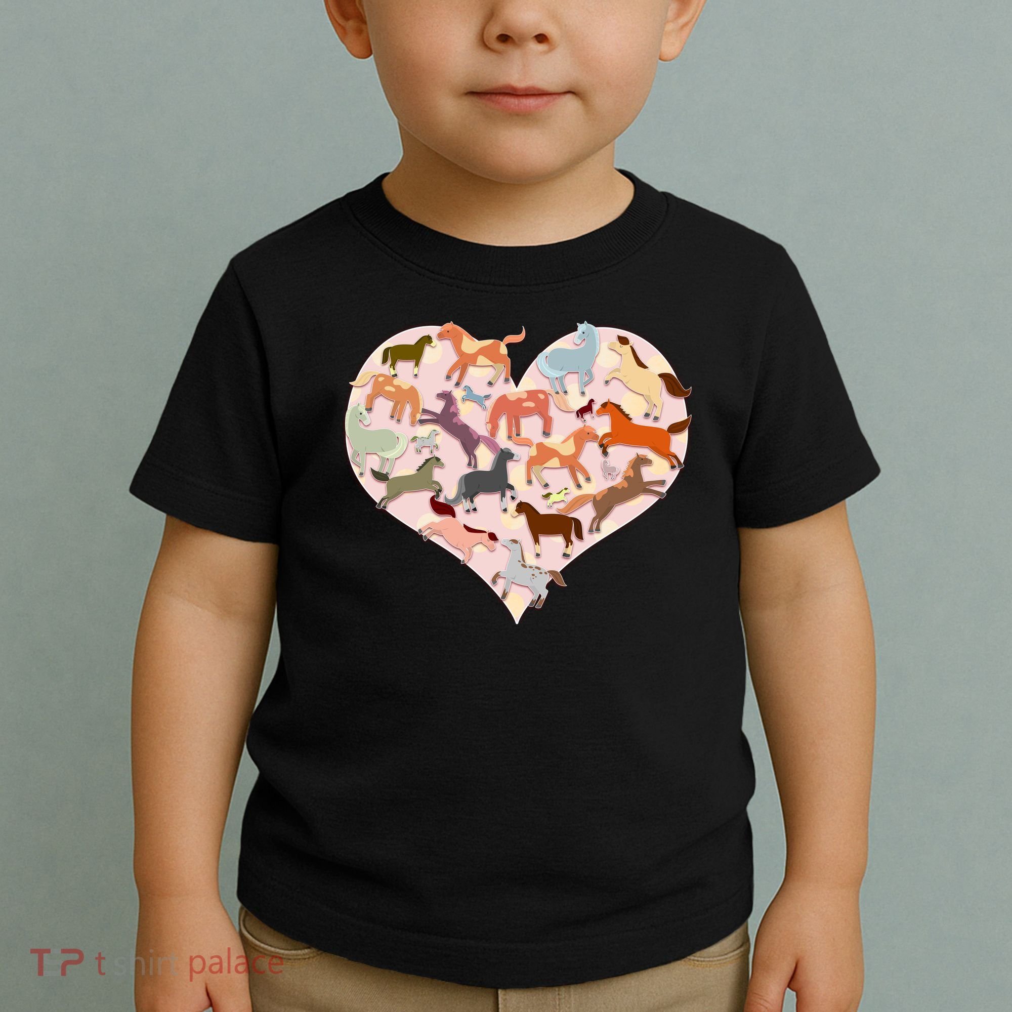 Cute Love Heart Horses Toddler T-Shirt